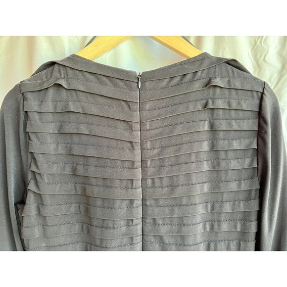 Long Tall Sally Black Shutter Dress Square Neck Pencil Stretchy Size 8 Sexy - Picture 15 of 16